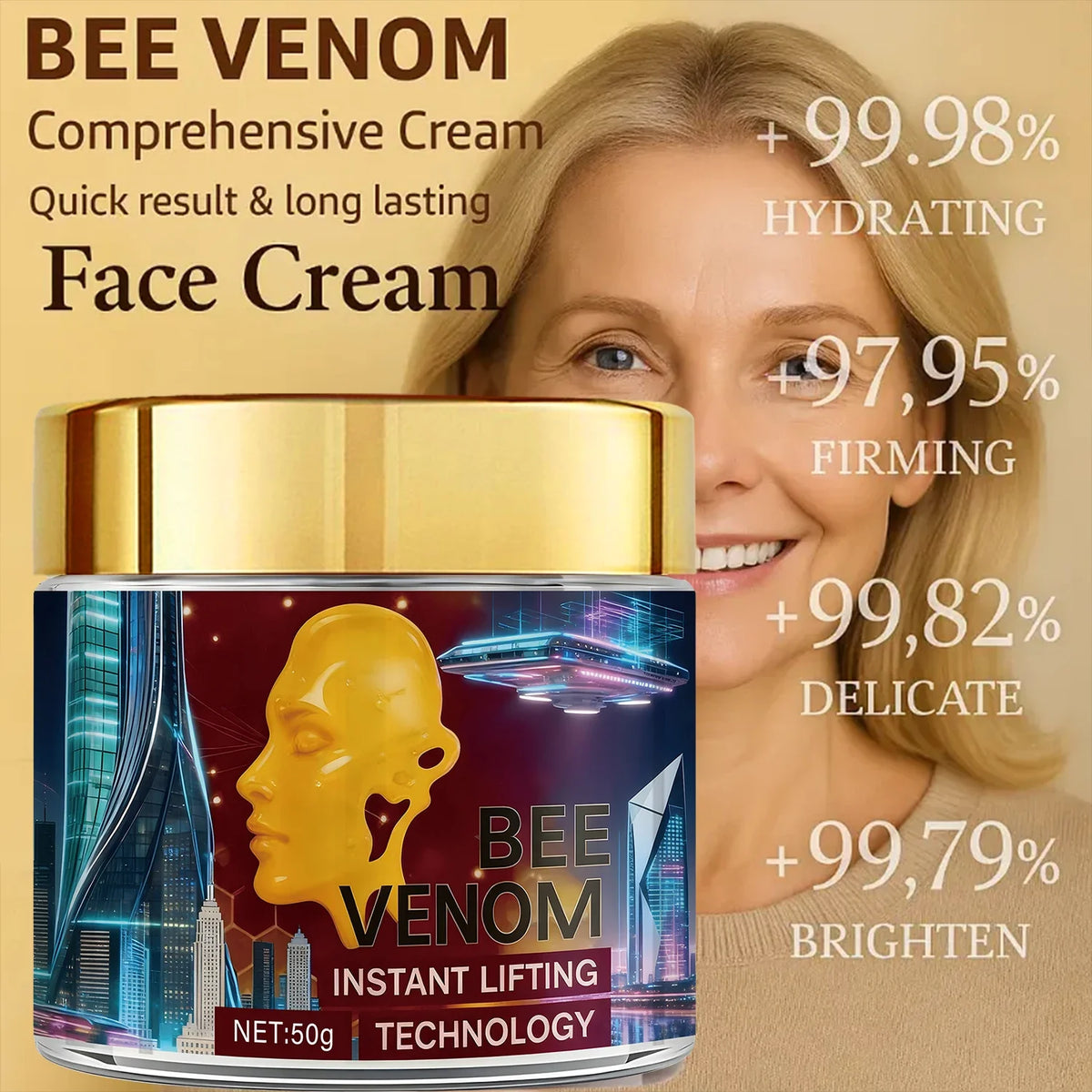 Bee Venom Lifting Cream – Retinol, Arbutin & Firming Lifting Face Cream Qme