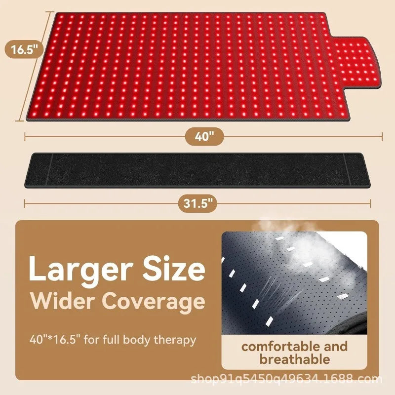 420 LED Red & Infrared Light Therapy Pad 660nm 850nm Light Therapy Pad Qst Black