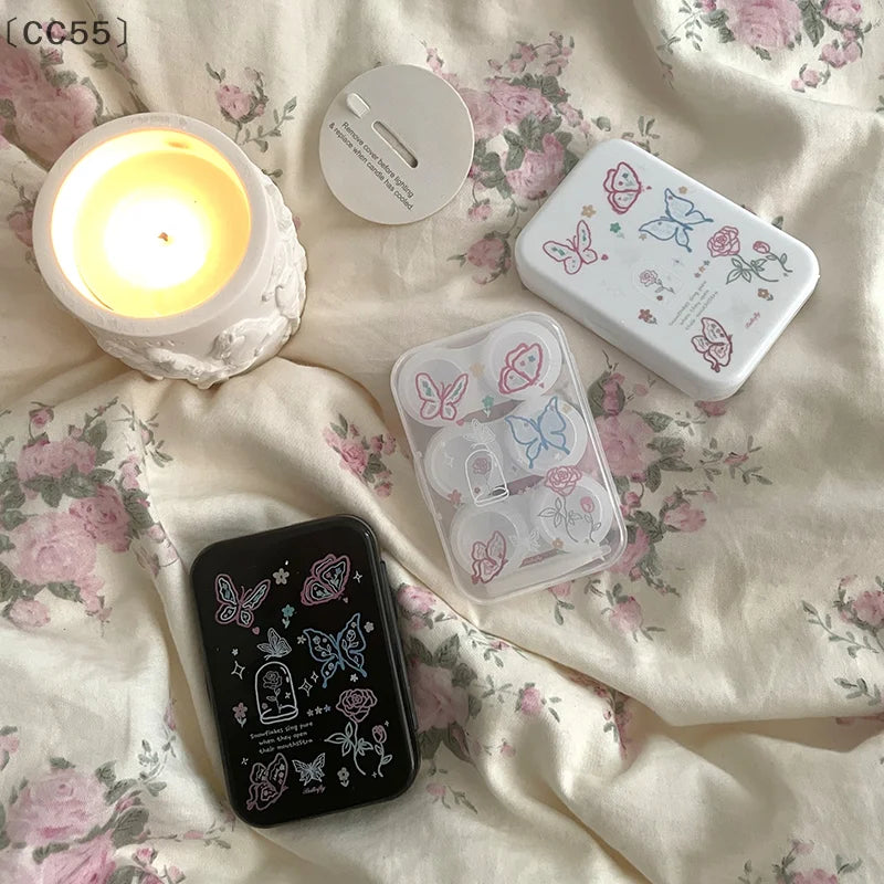 Sweet Butterfly Contact Lens Case – Portable Travel Kit Contact Lens Case Qst