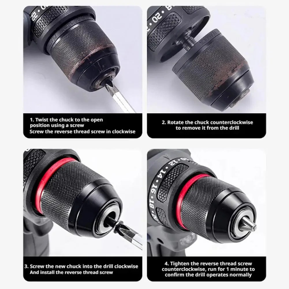 Keyless Ratchet Self-Locking Drill Chuck Metal Bit Adapter Drill Chuck Adapter Qme