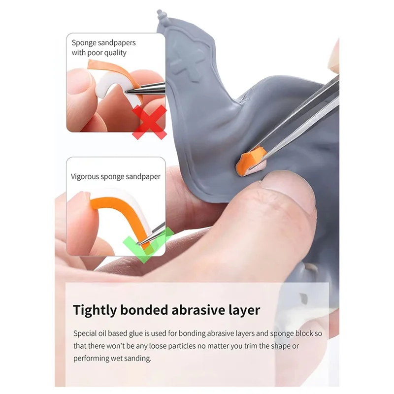 Sandpaper Power Sponge with Storage Case & Soft Grip Sanding Sponge Block Qme As Shown