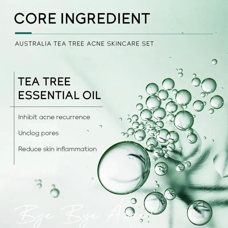 Tea Tree Skin Care Set – 5-Piece Cleanser, Toner & Moisturizer Skin Care Set Qst