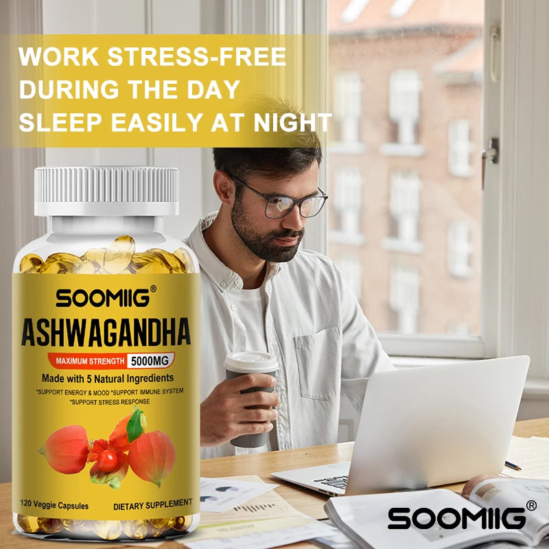 Organic Ashwagandha Capsules – NON-GMO Vegan Supplement Herbal Supplement Qst