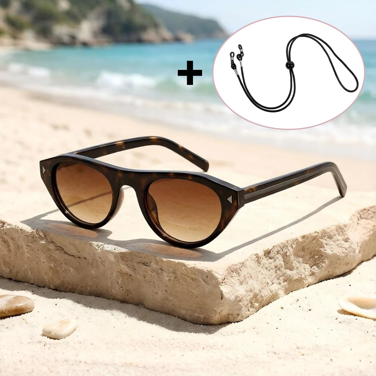 VOPHA Y2K Cat Eye Sunglasses UV400 – Vintage Pilot Style Cat Eye Sunglasses Qst Tortoise brown