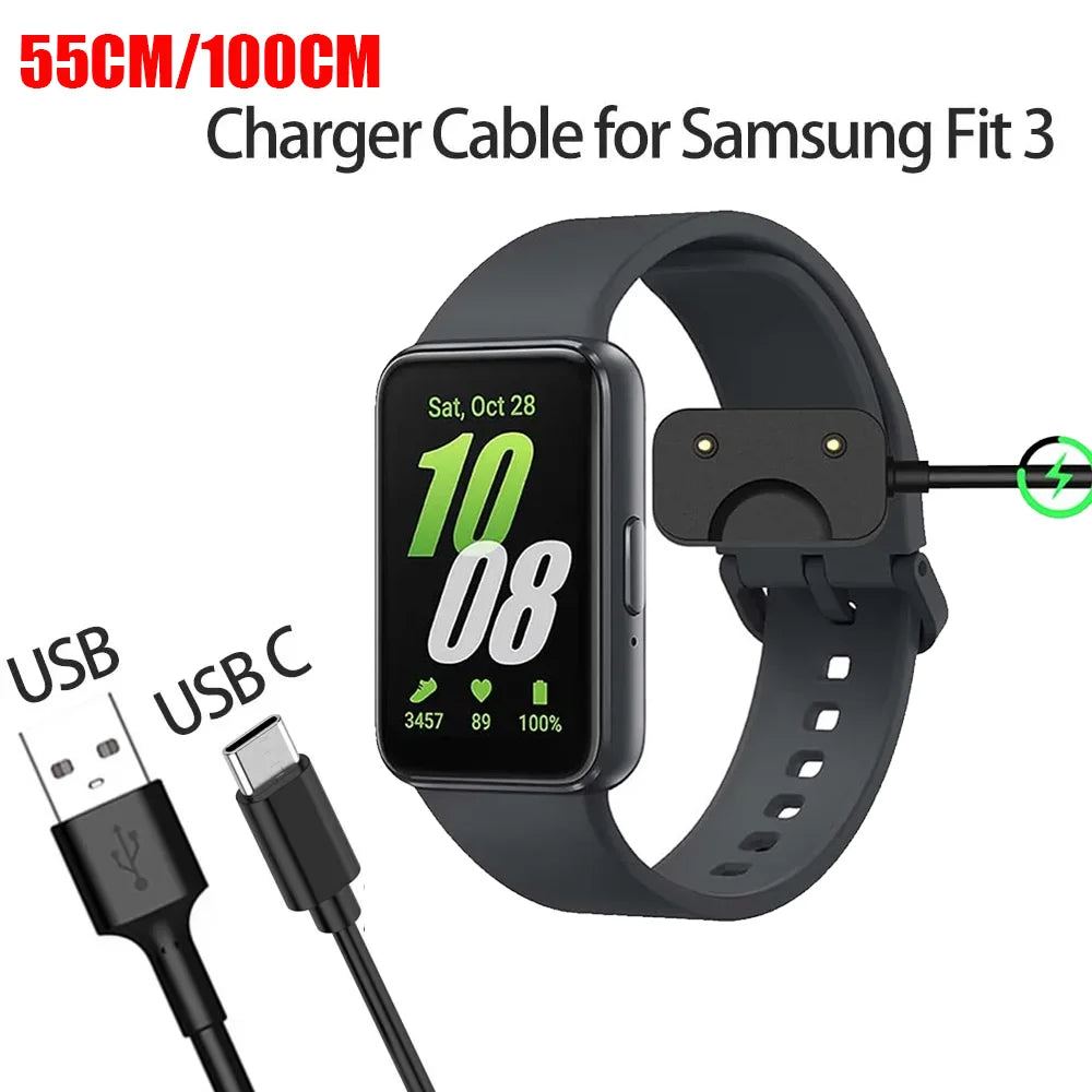 Samsung Galaxy Fit 3 Magnetic USB-C Charging Cable & Adapter Smartwatch Charging Cable Qme