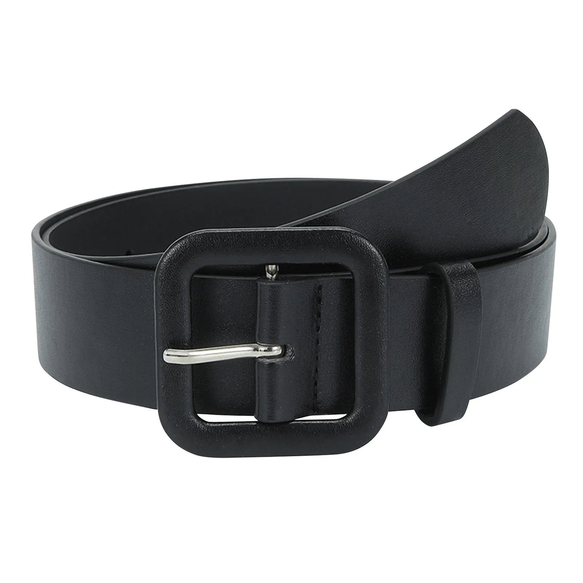 Women's Square Buckle Candy Color Decorative Belt – 11 Colors Decorative Fashion Belt Qme Black