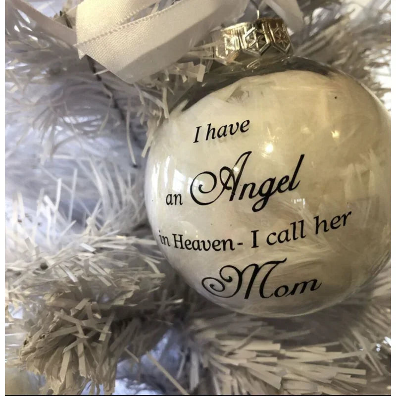 Christmas Tree Feather Ball Ornament – Angel Keepsake | 10 Colors Christmas Ornament Qme