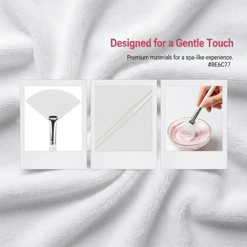 Fan Shaped Facial Mask Brush – Soft Nylon Applicator Tool Mask Applicator Brush Qst