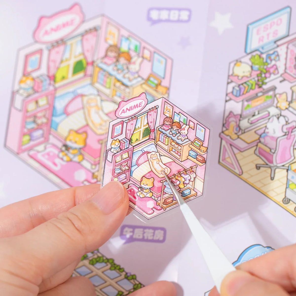 Mini Landscape Sticker Book 13 Sheets – DIY Scrapbooking Stickers Craft Sticker Book Qme