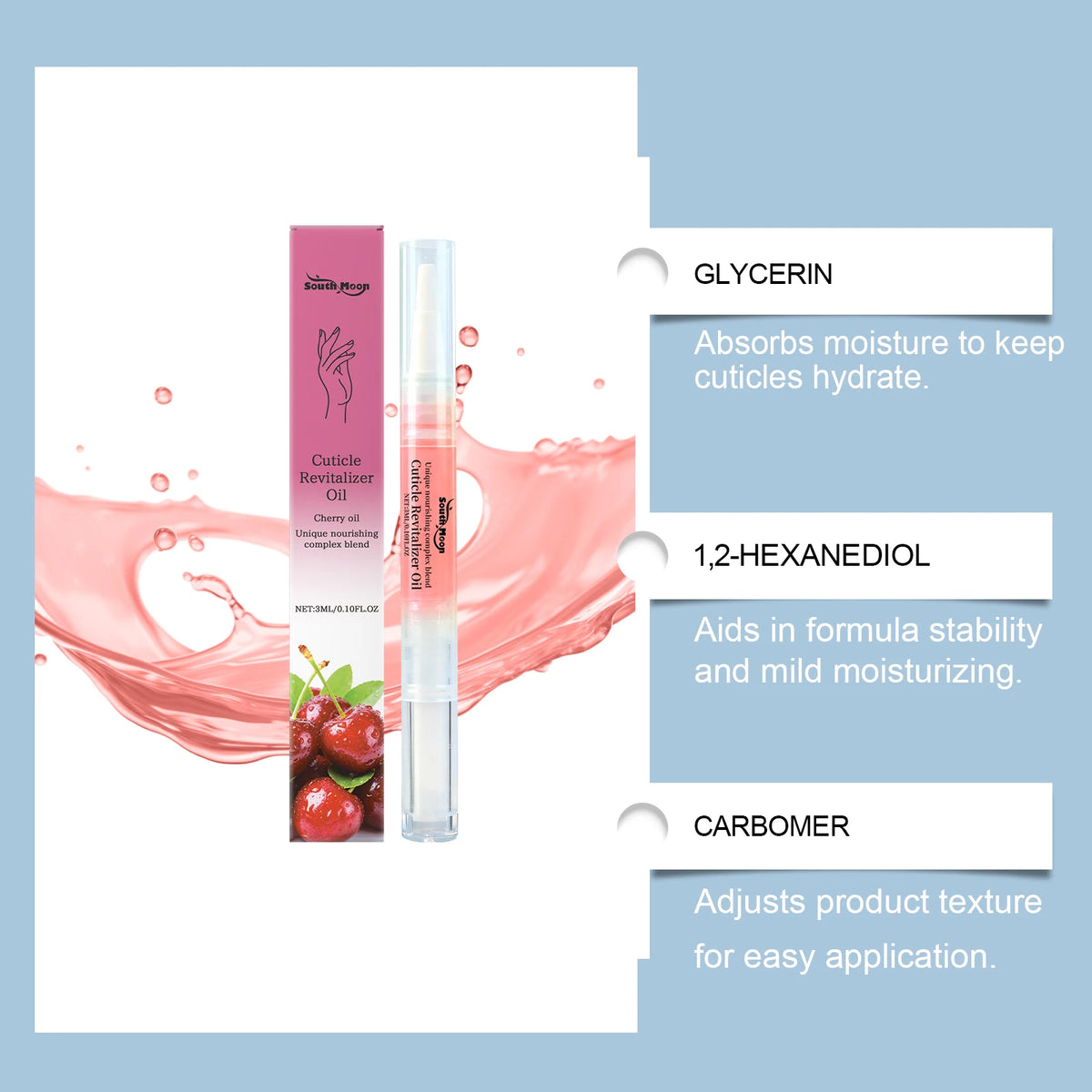 Cherry Cuticle Oil Pen – Nail Nourishment & Strengthening Treatment Cuticle Oil Pen Qst