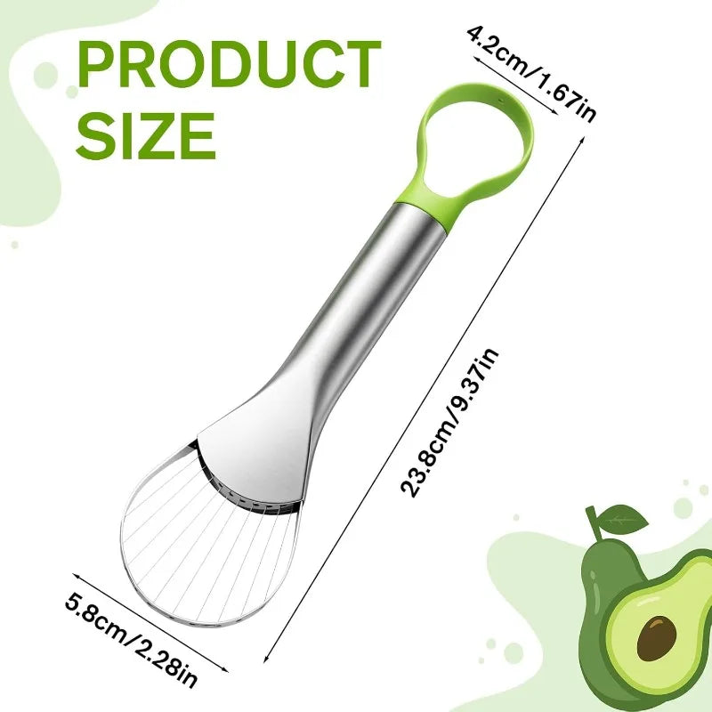 Stainless Steel Avocado & Kiwi Slicer with Paring Knife Fruit & Vegetable Slicer Qme