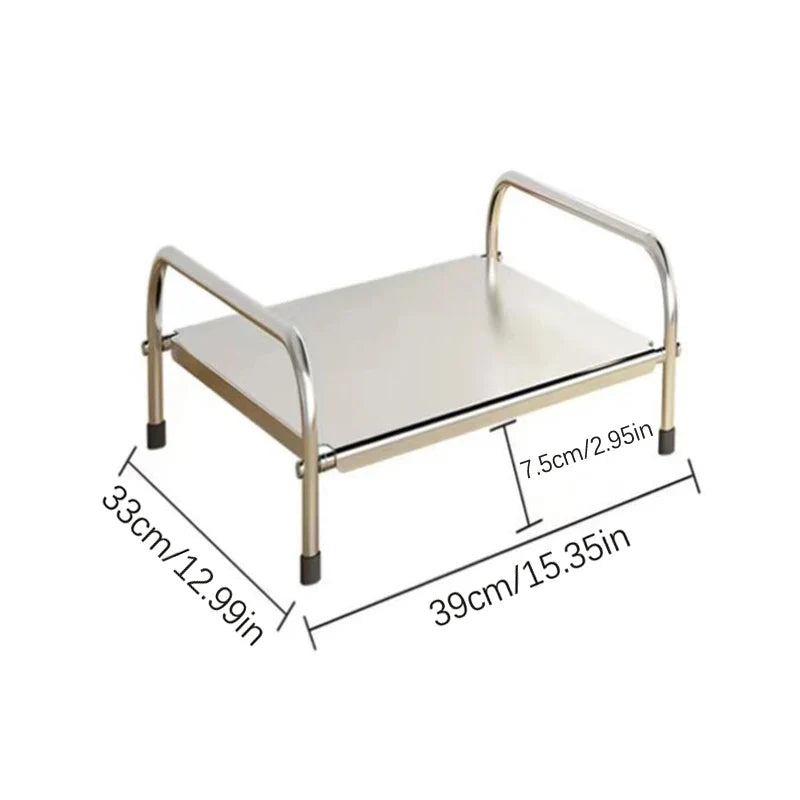 Stainless Steel Floor-Mounted Induction Cooker Rack 39×33cm Cooker Rack Stand Qme Silver 1PC