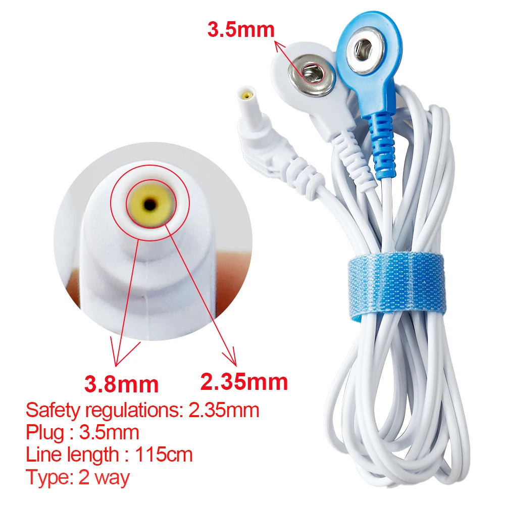 TENS EMS Electrode Lead Wires – Silver Fiber Massage Cables Electrode Lead Wire Qst