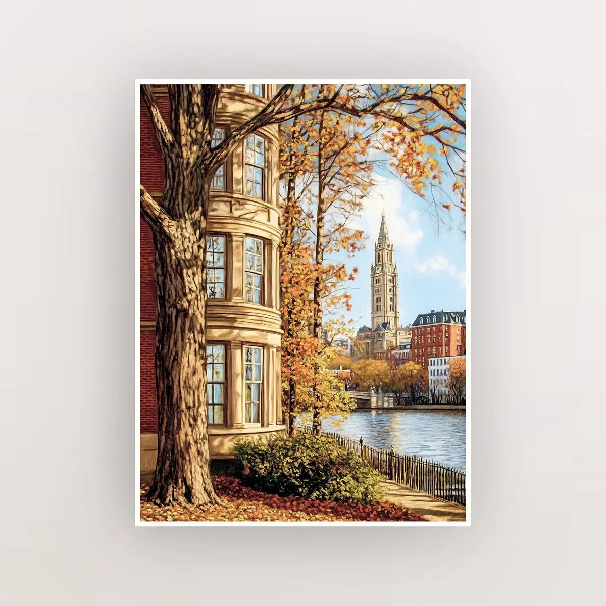 Vintage Landscape Canvas Art Print – Village Forest Flower Wall Decor Canvas Wall Art Qst 18 20x30cm Unframed