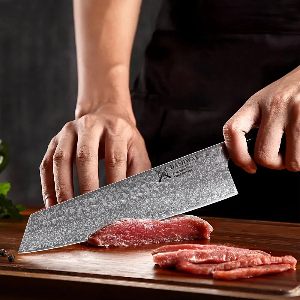 DASHWAY 8.2" Kiritsuke Chef Knife – 67-Layer Damascus Steel Damascus Chef Knife Qst