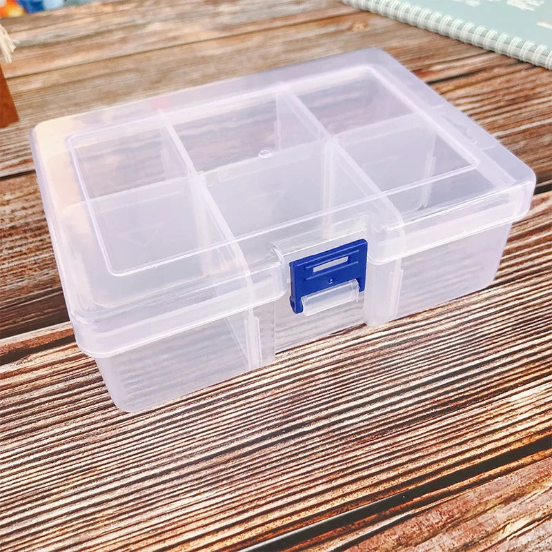 Jewelry Earring Bead Organizer – 6-Grid Clear Storage Case Jewelry Organizer Box Qme