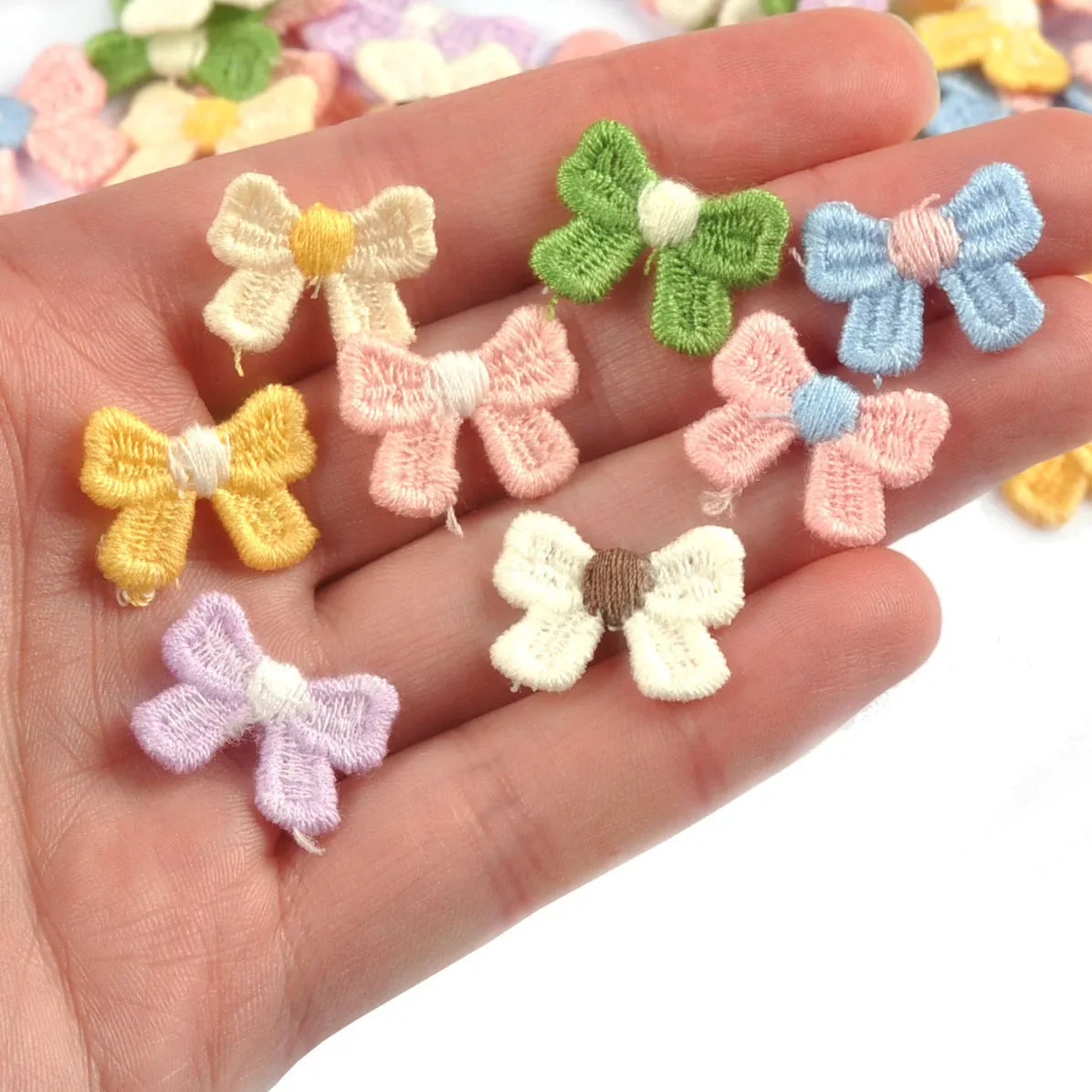30pcs Macaron Bow Embroidered Patches – DIY Sewing Appliqués Embroidered Sewing Patch Qme