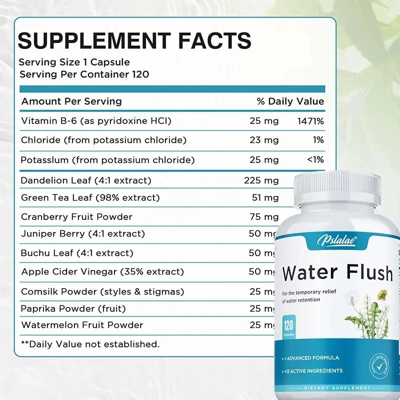 Water Balance Supplement – Green Tea, Dandelion & Cranberry Wellness Supplement Qst