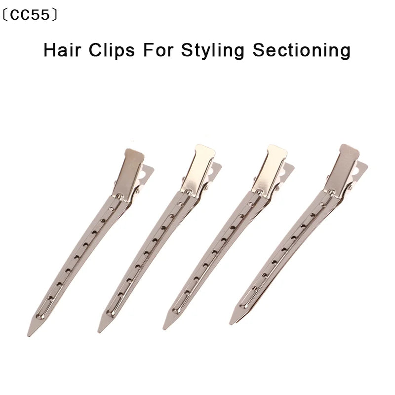 10Pcs Metal Duck Bill Hair Clips – Salon Sectioning Clamps Hair Styling Clips Qst