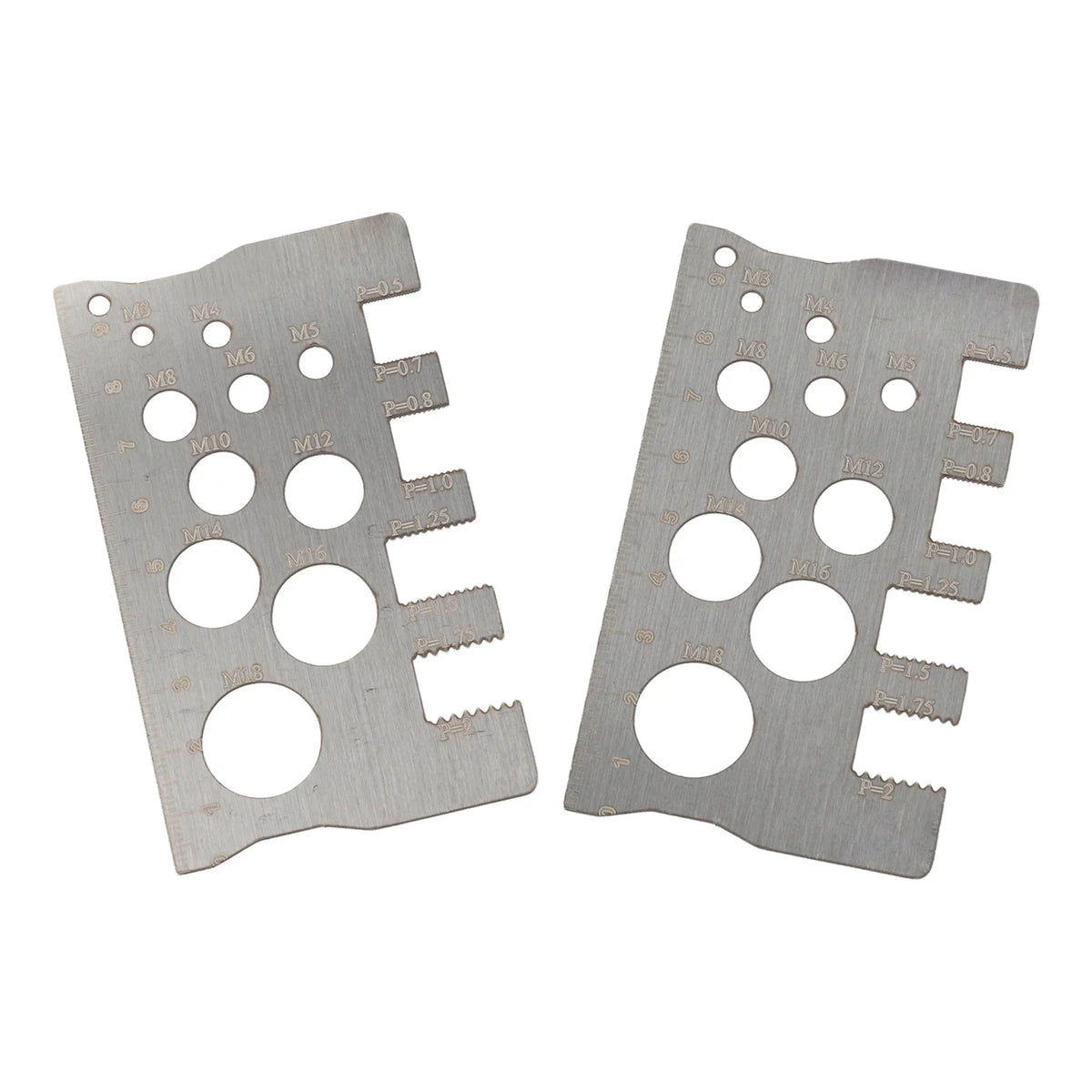 Stainless Steel Screw Thread Pitch Gauge Ruler Set of 2 Thread Pitch Gauge Qme