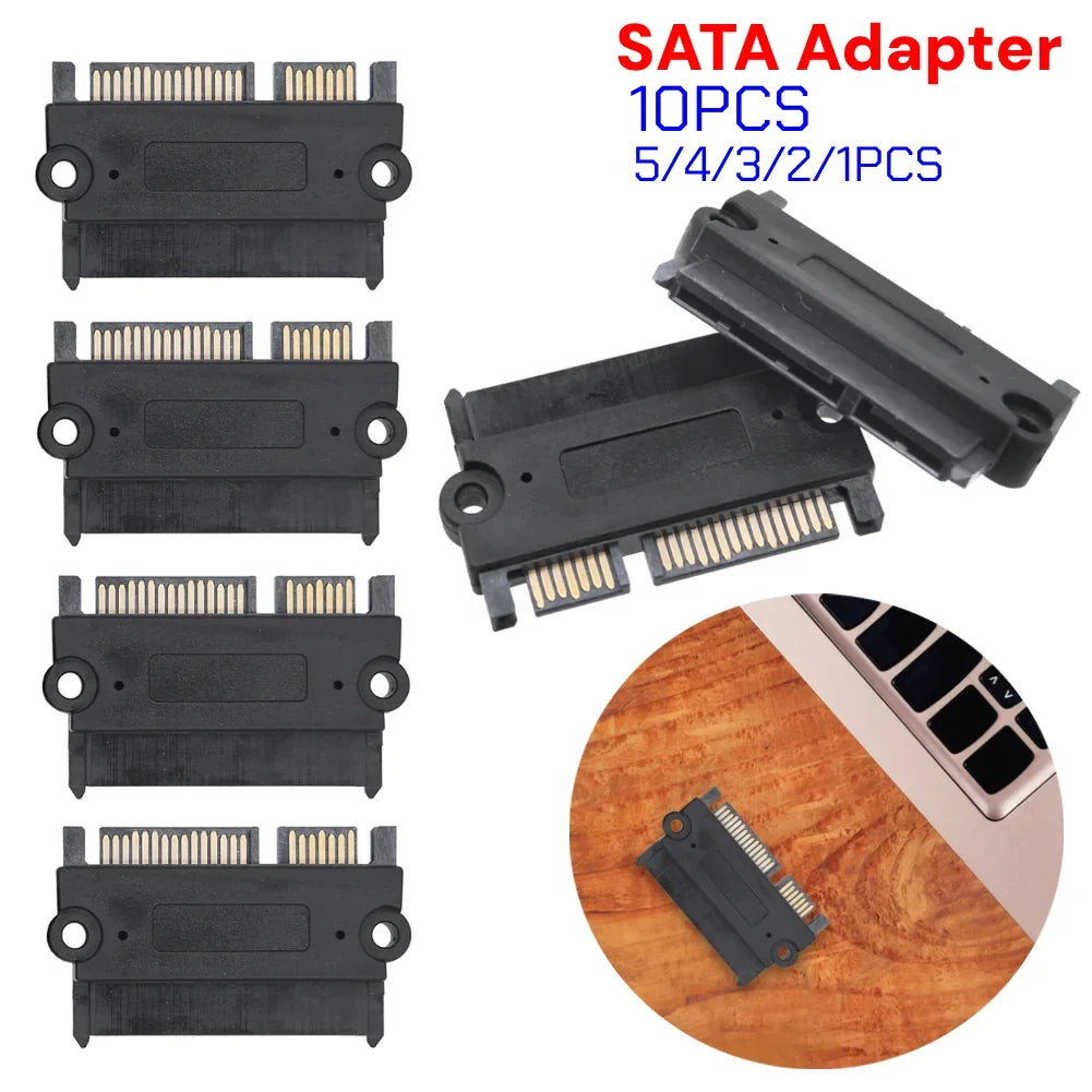 SATA 22-Pin Male to Female Power & Data Adapter – 10 Pack SATA Adapter Converter Qme