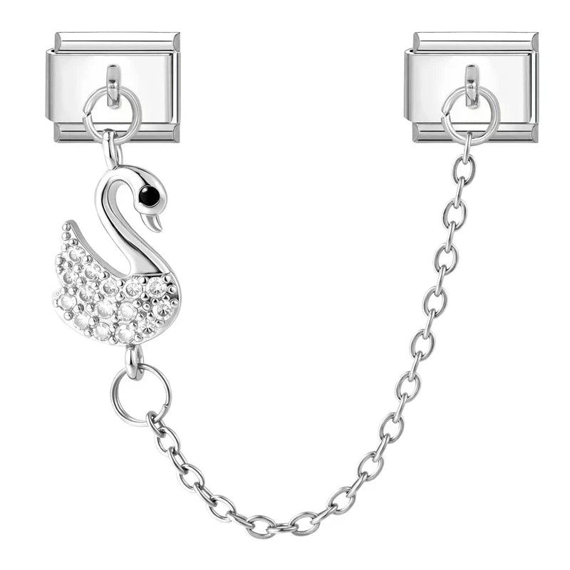 Zircon Heart Butterfly Tassel Italian Charm Links | 12 Colors Italian Charm Links Qme S 5
