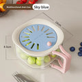 2-in-1 Double-Layer Fruit & Vegetable Washing Basin with Lid Vegetable Washing Basin Qme Blue