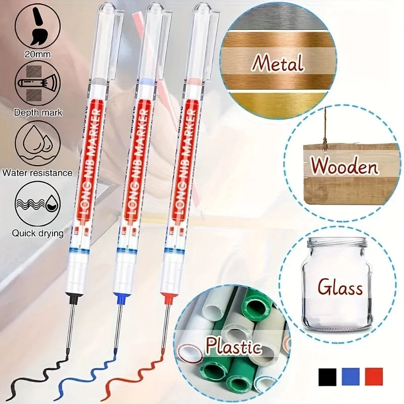Deep Hole Long Nib Marker Pen – Waterproof Perforating Pen Marking Pen Qme