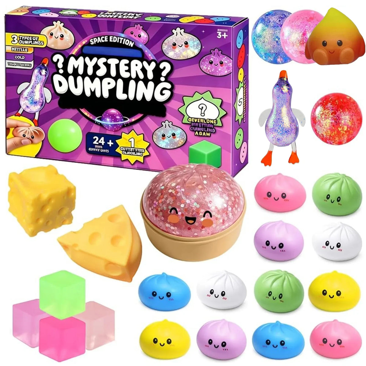 2026 Mystery Dumpling Advent Calendar – 24 Squishy Fidget Toys Squishy Advent Calendar Qme 24PCS