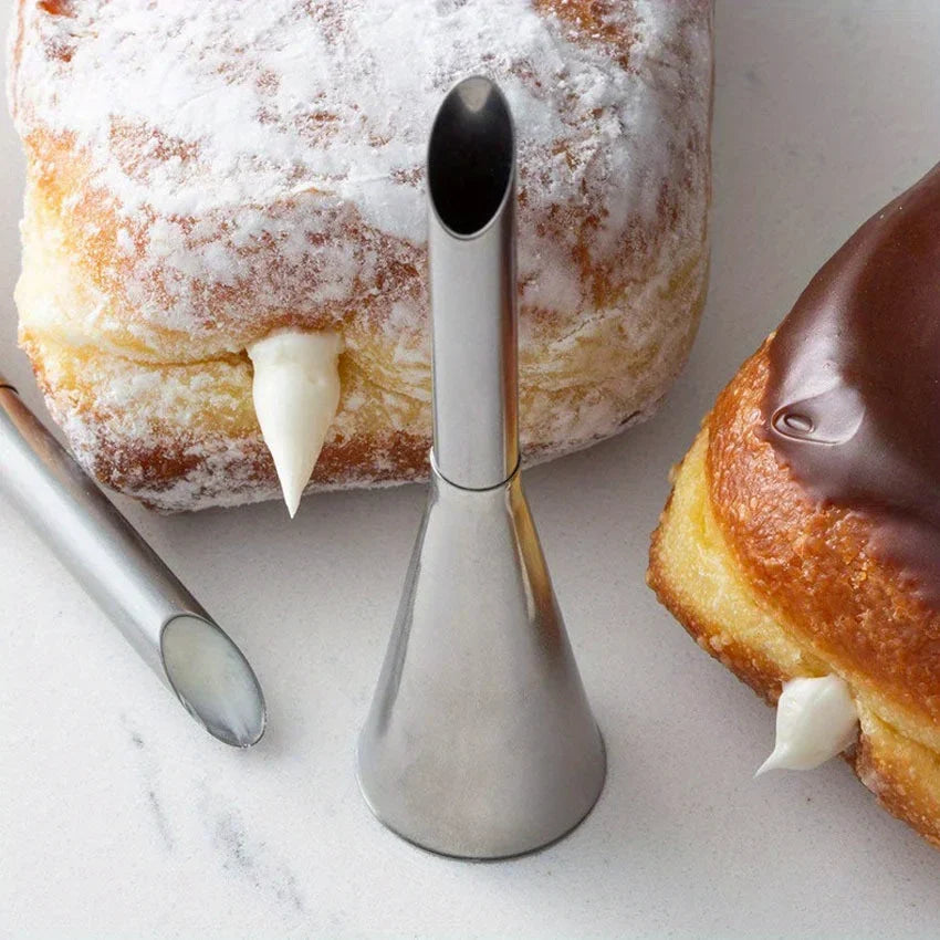 Stainless Steel Cream Puff Nozzle – Baking Tool for Cakes & Cookies Pastry Filling Nozzle Qme