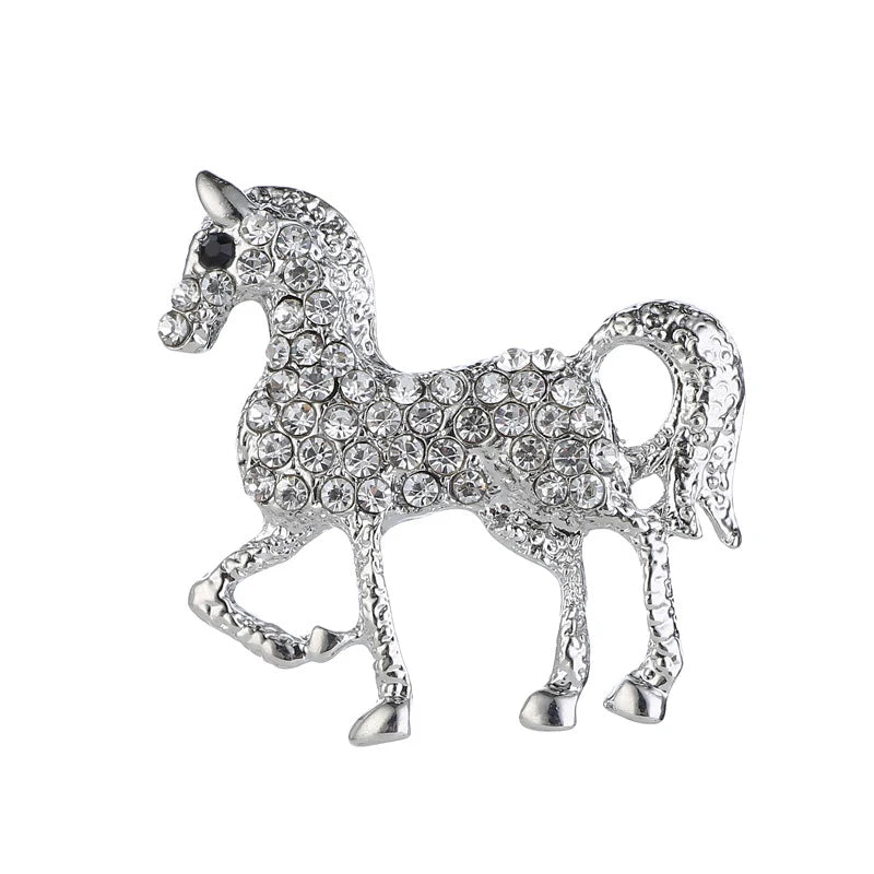 Zodiac Horse & Kitten Alloy Brooch Pin – Lunar New Year Corsage Brooch Pin Qst A4
