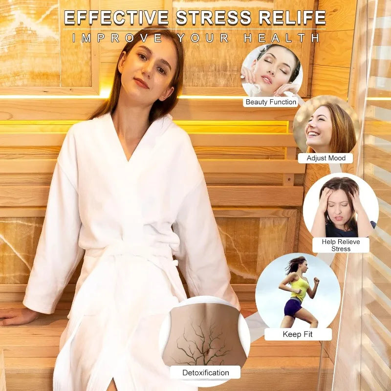 SMARTMAK 1-Person Canadian Hemlock Home Sauna – WiFi, 3.5kW Indoor Home Sauna Qst