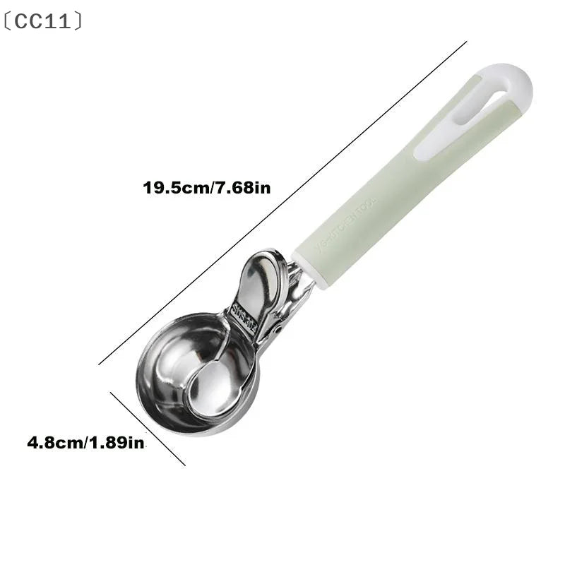 Stainless Steel Ice Cream & Fruit Scoop – Non-Stick Digger Ice Cream Scoop Qme