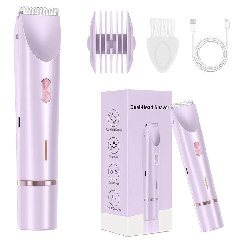 Windaily 2-in-1 Electric Shaver & Trimmer for Women – IPX7 Electric Women's Shaver Qst Purple