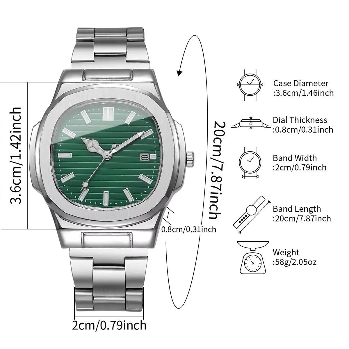 Men's Luxury Square Dial Quartz Business Wristwatch Quartz Wristwatch Qme