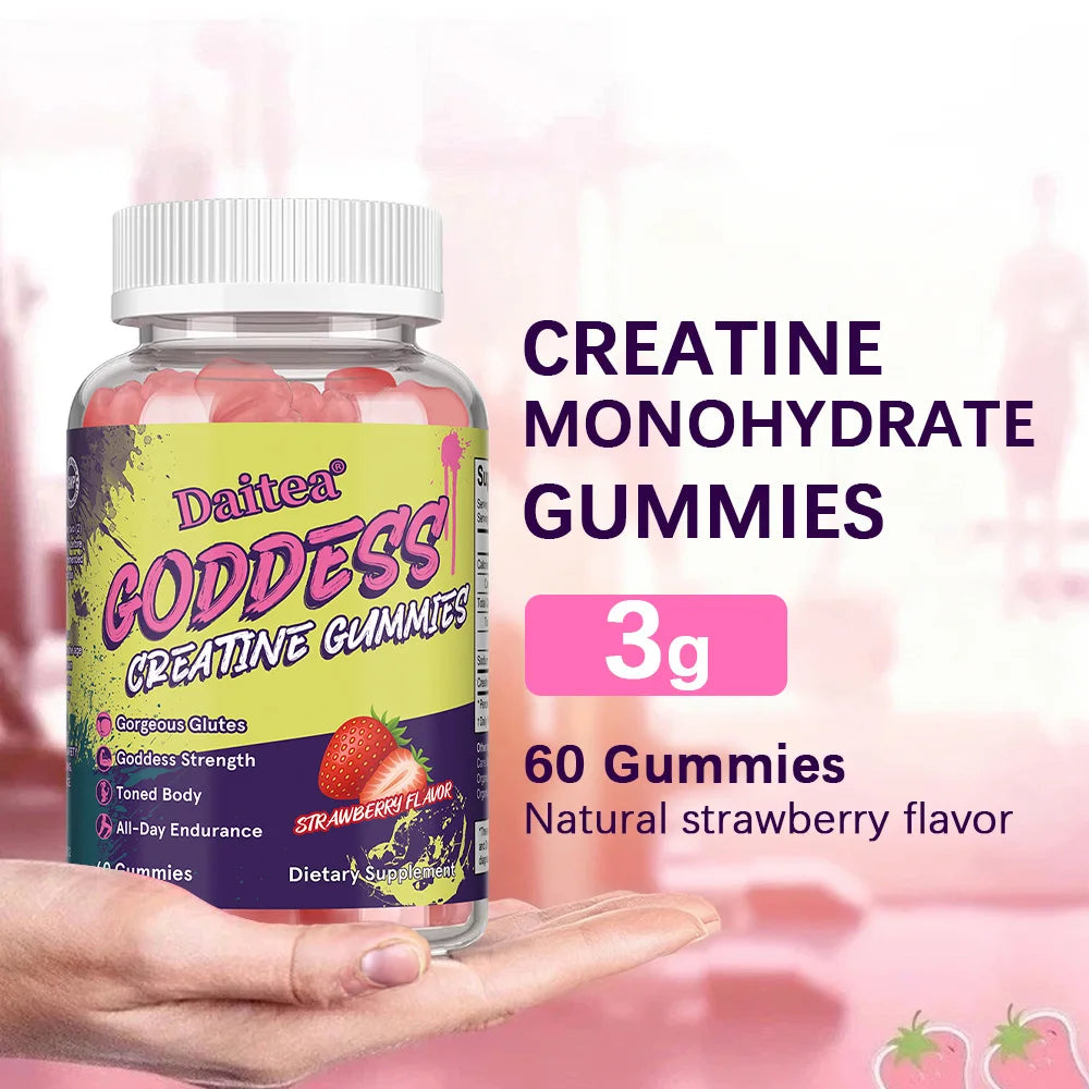 ZENVITALIZE Creatine Monohydrate Gummies – 60ct | Made in USA Creatine Supplement Qst