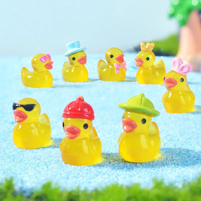 Luminous Resin Mini Yellow Duckling Miniatures – Glow Dark Resin Miniature Figurines Qme