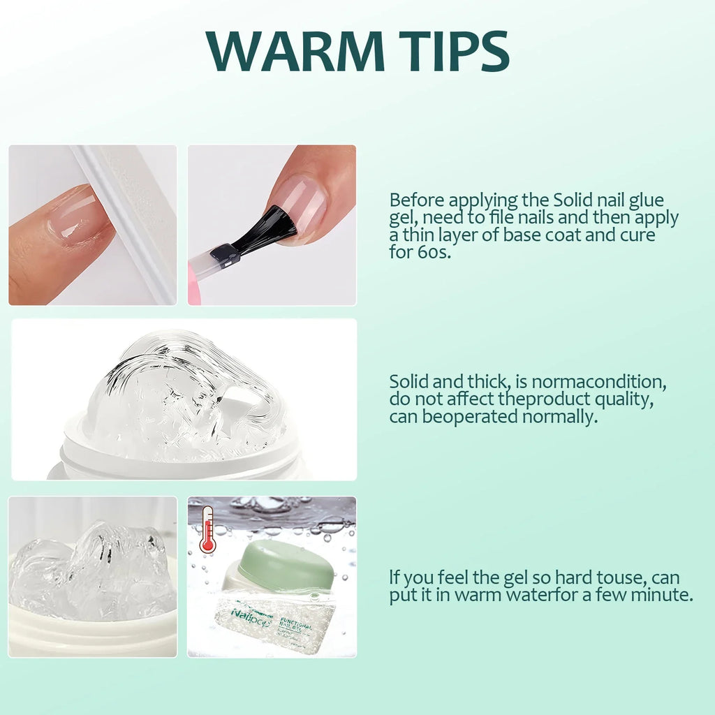 Nailpop Solid Nail Gel Adhesive for Press-On Nails – Ultra Strong Nail Gel Adhesive Qme