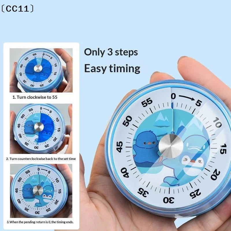 Magnetic Mechanical Kitchen Timer 60-Min Loud Alarm Battery-Free Mechanical Kitchen Timer Qme