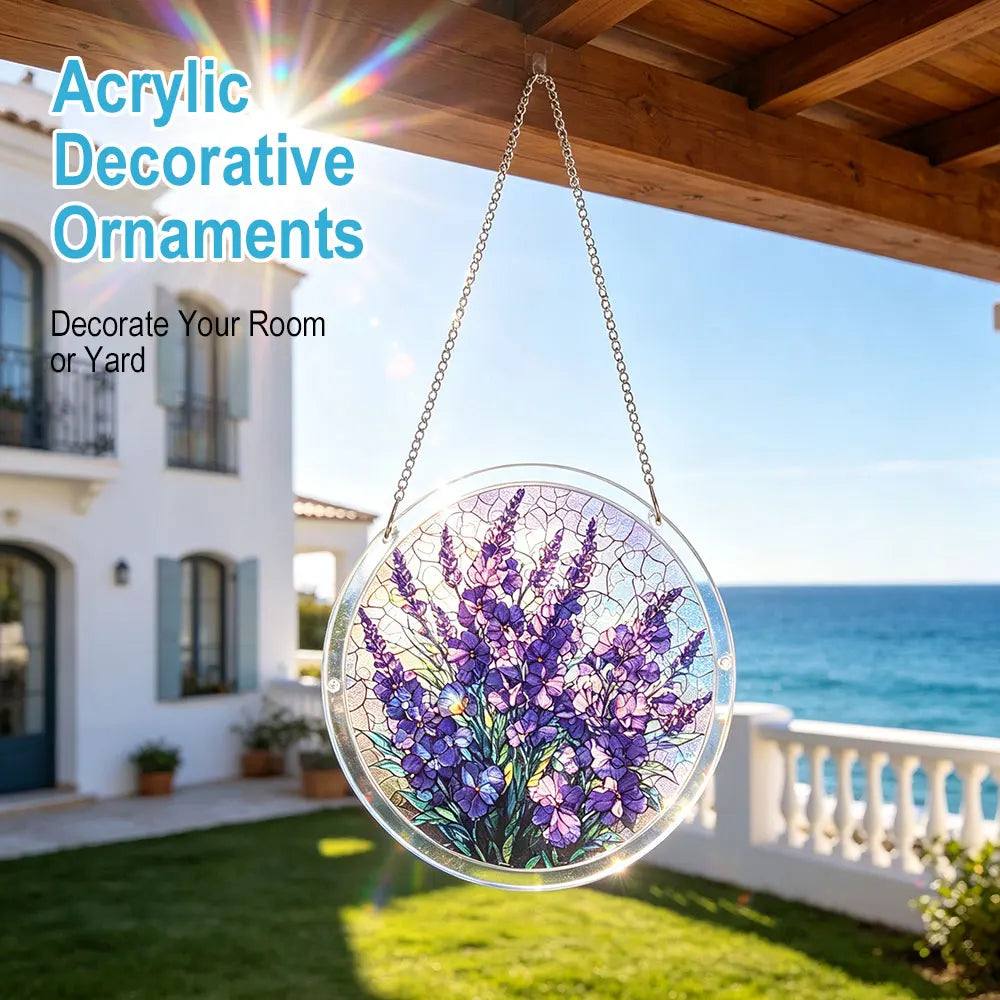 Acrylic Lavender Suncatcher Puzzle – Window Hanging Decor Window Suncatcher Qst