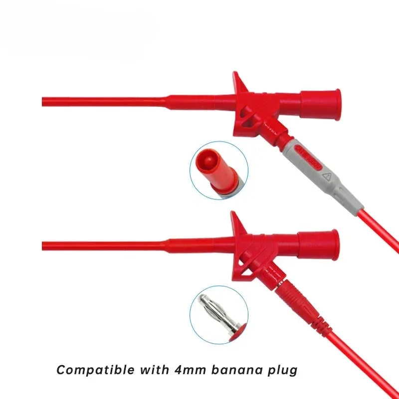 P5004 1000V Flexible Test Hook Clip Probes | Copper, 155mm Test Hook Clip Probe Qme