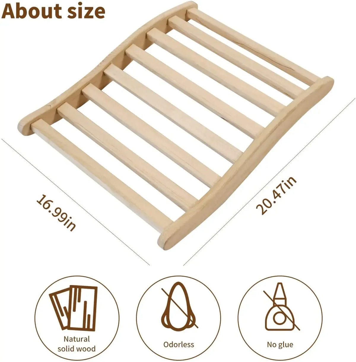 S-Shape Hemlock Wood Sauna Backrest – Non-Toxic Bench Chair Sauna Backrest Bench Qst