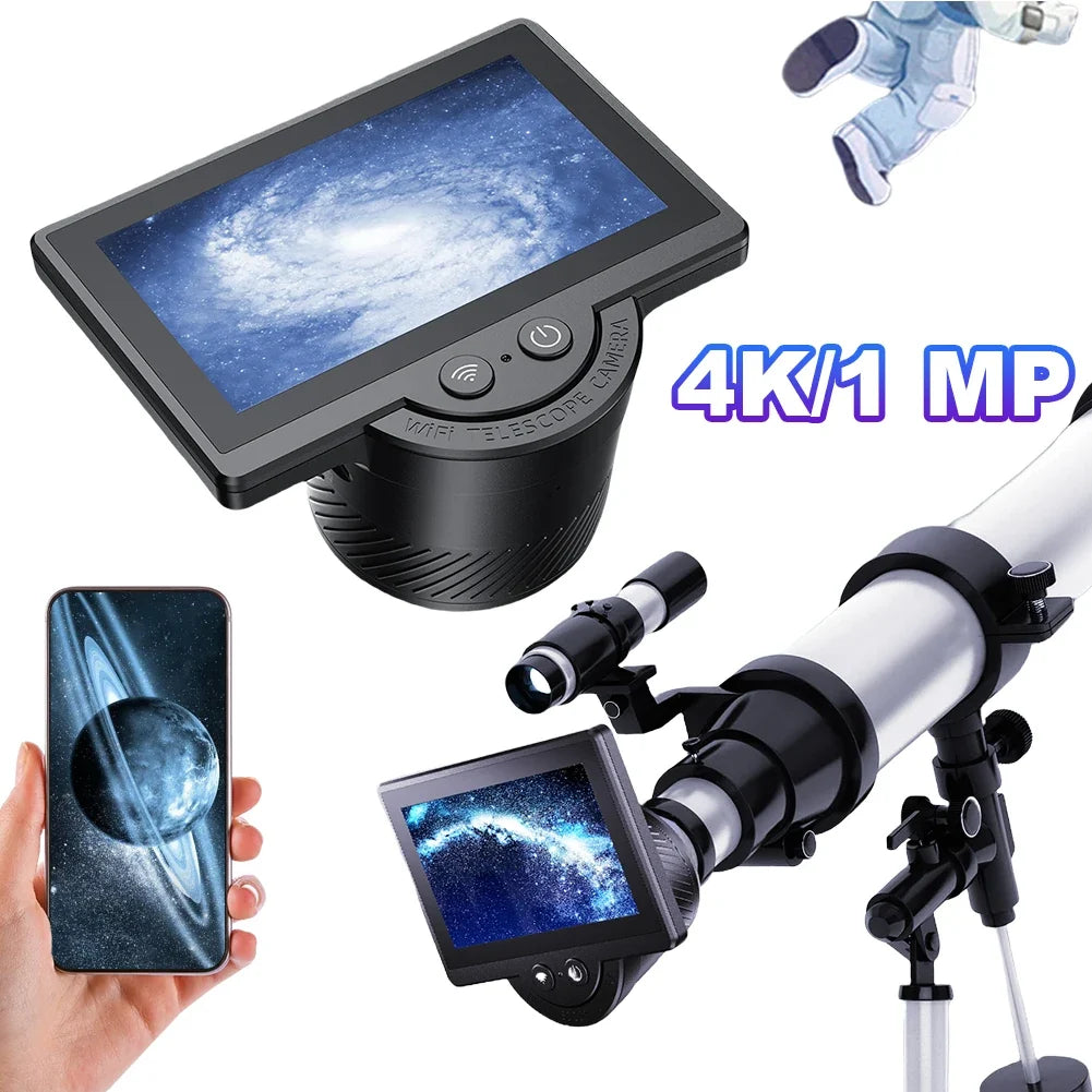 WiFi Telescope Camera Eyepiece 1080P HD 4.3" IPS Screen Telescope Camera Eyepiece Qme