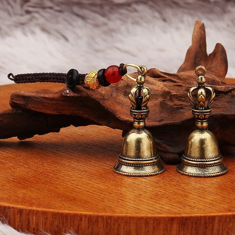 Brass Tibetan Antique Wind Bell – Handcraft Copper Pendant Decorative Bell Pendant Qme