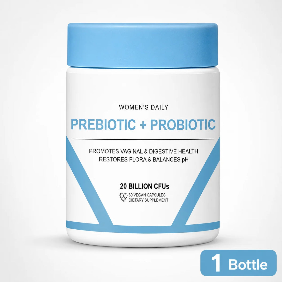 Women's Probiotic & Prebiotic Capsules 20B CFUs + Biotin 60ct Probiotic Supplement Qst 1 bottle