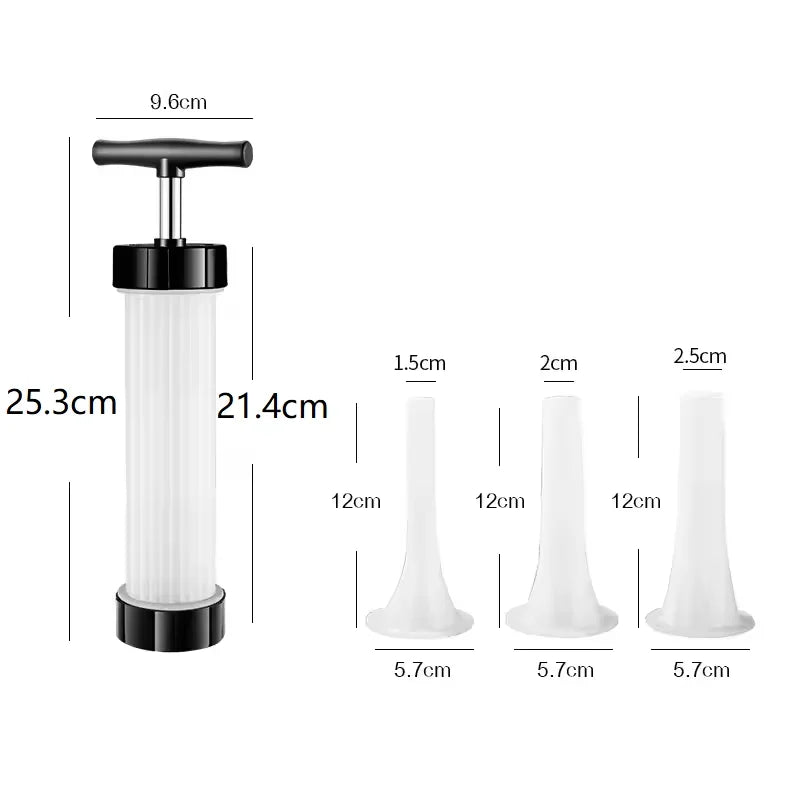 Manual Sausage Stuffer Syringe Kit with 3 Funnels Sausage Stuffer Tool Qst 1Set