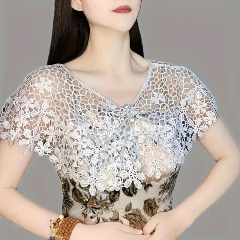 White Lace Butterfly Crochet Shawl Cropped Capelet Lace Crochet Capelet Qme