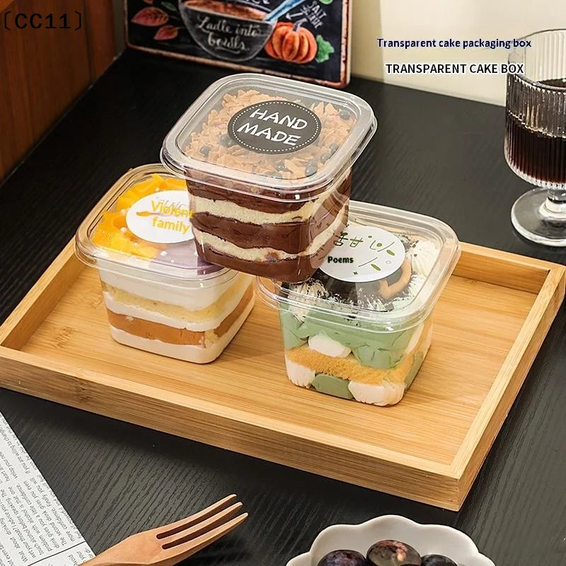 Clear Disposable Mousse Dessert Cups with Lids – 50pcs, 150–380ml Disposable Dessert Cups Qme