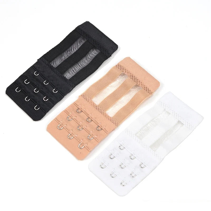 Women's 3-Hook Elastic Bra Extension Strap Clip Expander Bra Extender Clip Qme MULTI one size