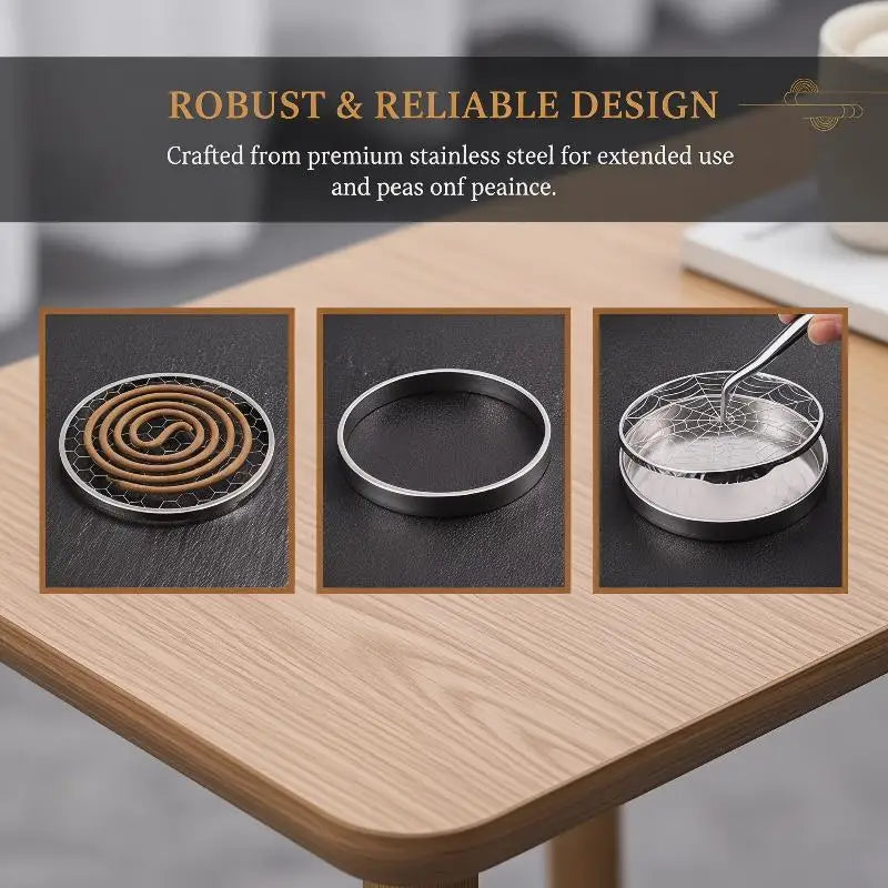 Stainless Steel Mosquito Coil Holder Box with Fireproof Lid Mosquito Coil Holder Qme